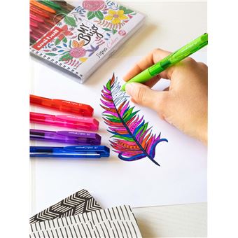 Pochette de 12 rollers Uniball Signo Couleurs Florales assortis