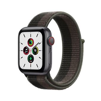 Apple Watch SE GPS + Cellular, 40 mm spacegrijs aluminium kast met  tornadogrijze Sportbandje - Apple Watch - Fnac.be