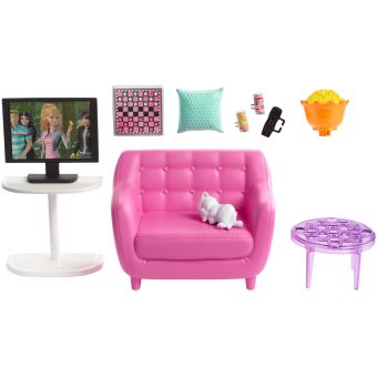 Playset Barbie Mobilier TV