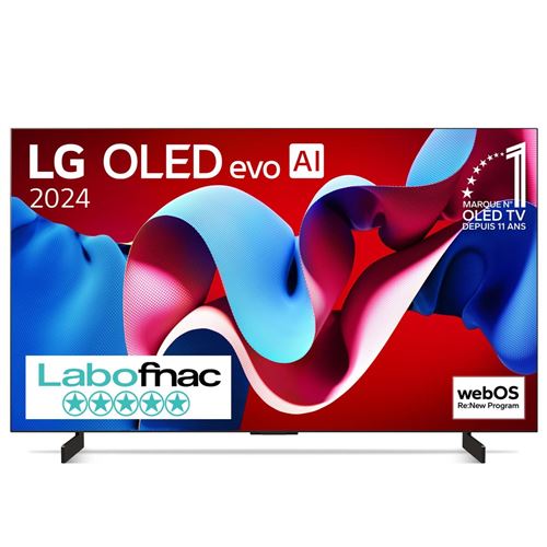 TV OLED Evo LG OLED42C4 106 cm 4K UHD Smart TV 2024 Noir et Brun - État correct LG sur Fnac