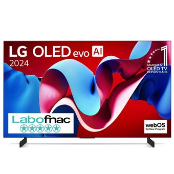 TV OLED Evo LG OLED42C4 106 cm 4K UHD Smart TV Noir et Brun - 1