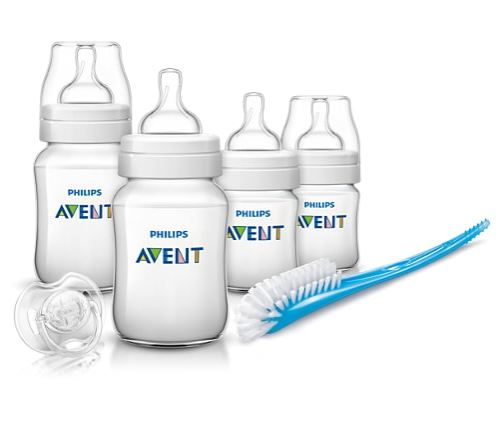 Kit nouveau-né Philips Avent Classic+ 4 biberons avec goupillon et sucette