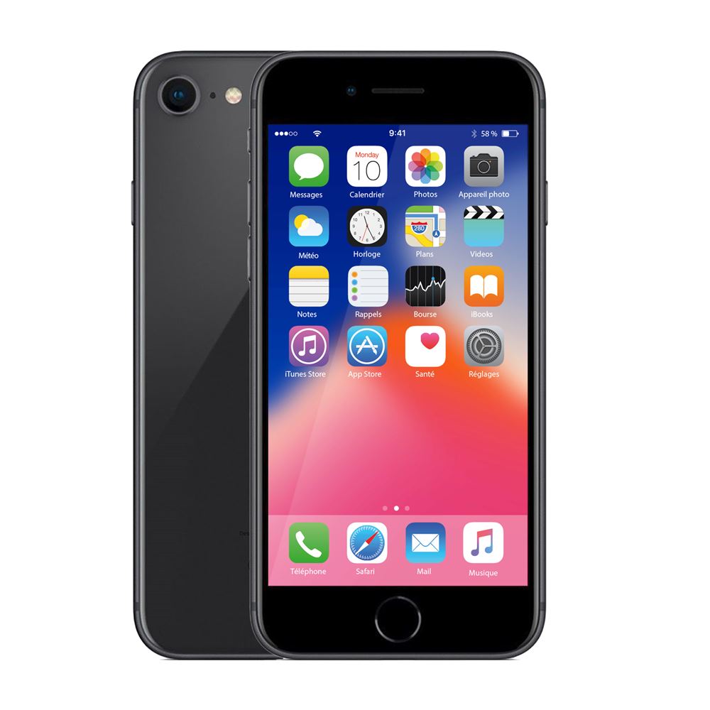 Apple iPhone 8 64 Go 4,7 Nano SIM Noir Reconditionné Grade B Bback - iPhone  - Achat & prix