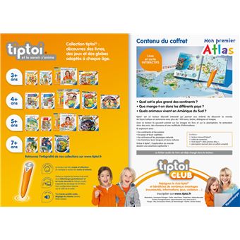 Coffret complet Ravensburger Tiptoi® Lecteur interactif avec Livre Atlas