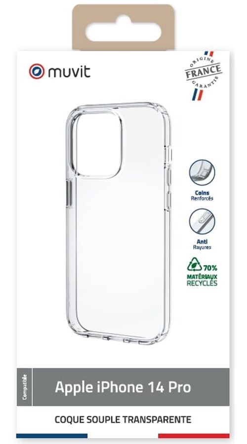Coque souple Muvit For France iPhone 14 Pro Transparent