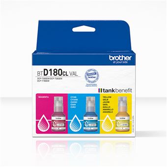 Pack de 3 Recharges d'encre Brother BTD180CL - 1