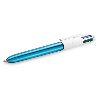 Stylo à bille Bic Shine 4 couleurs Bleu