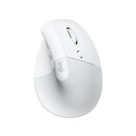 Logitech Lift for Mac - Souris verticale - ergonomique - optique - 6 boutons - sans fil - Bluetooth - récepteur USB Logitech Logi Bolt - blanc cassé - pour Apple MacBook