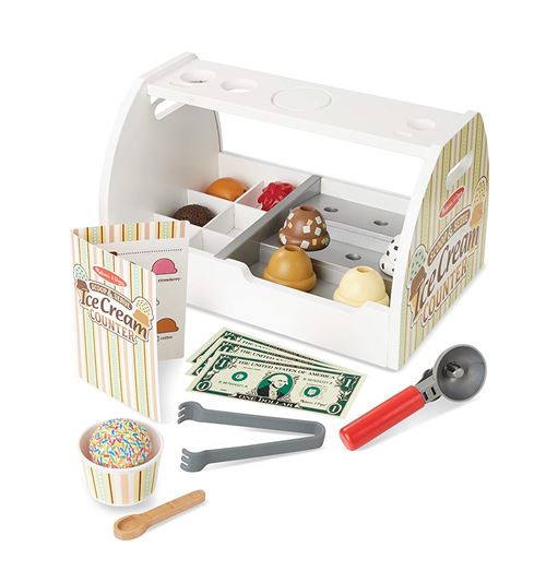 Pate A Modeler Cuisine Enfant Jouet Crème Glacée En Bois Medoga 3 En 1 - 28 Pièces, Avec Machine