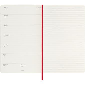 Agenda civil semainier Moleskine Grand Format Rouge