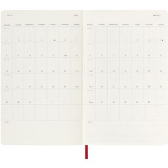 Agenda civil semainier Moleskine Grand Format Rouge