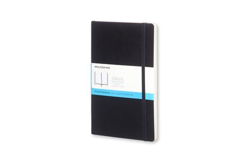 Carnet classique grand format à grille de pointillés Moleskine couverture souple Noir