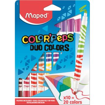 Boîte de 10 feutres Maped Duo Color'Peps - 1
