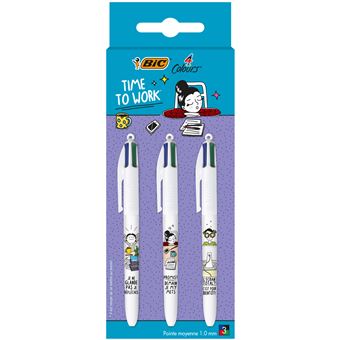 Boîte 3 stylos BIC 4 Couleurs Exams