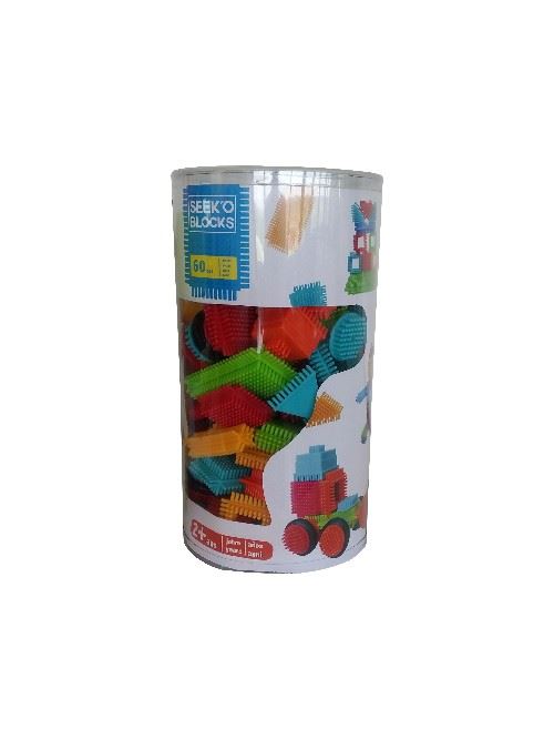 Seek'o blocks - jeu de construction - tube 60 pièces - ba3001