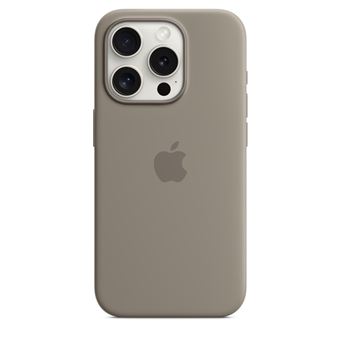 Coque en silicone avec MagSafe pour iPhone 15 Pro Argile