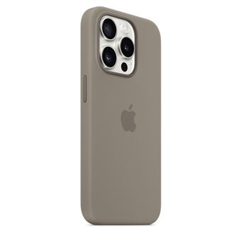 Coque en silicone avec MagSafe pour iPhone 15 Pro Argile