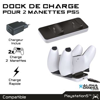 Dock de charge pour PS5 Alpha Omega Players Blanc et noir