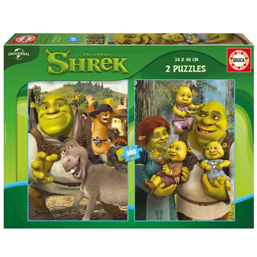 Set de 2 puzzles 500 pièces Educa DreamWorks Shrek