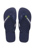 Tongs Havaianas Brasil Logo Bleues et Blanches Taille 43/44