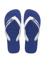 Tongs Havaianas Brasil Logo Bleues et Blanches Taille 43/44