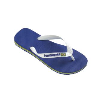 Tongs Havaianas Brasil Logo Bleues et Blanches Taille 43/44