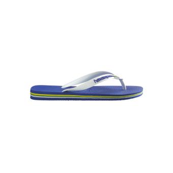 Tongs Havaianas Brasil Logo Bleues et Blanches Taille 43/44