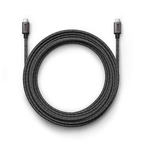 Câble USB-C vers USB-C KEF 8 m 100 W pour enceintes LSX2 LT ou Coda W Gris