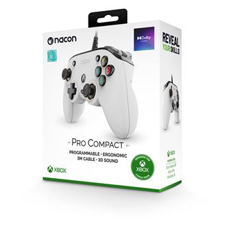 Manette Nacon Pro Compact pour Series X/S/Xbox One/PC Blanc