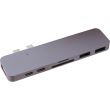 Adaptateur 7-en-2 HyperDrive Duo 2 ports Thunderbolt 3 Gris sidéral pour MacBook Pro Touch Bar