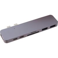 Adaptateur 7-en-2 HyperDrive Duo 2 ports Thunderbolt 3 Gris sidéral pour MacBook Pro Touch Bar