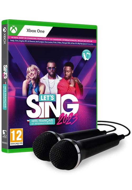 Pochette avant du jeu Let's Sing 2023 + 2 Micros Edition Bundle Xbox One