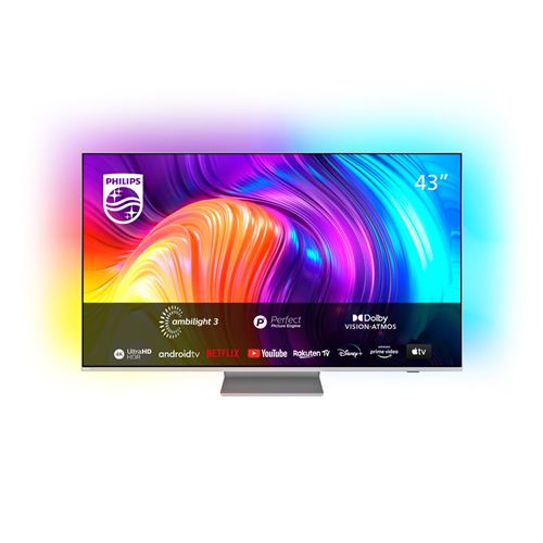 TV LED Philips Ambilight 43PUS8837/12 108 cm 4K UHD Android TV Argent clair - TV LED/LCD. 