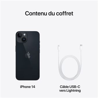 iPhone 14 6.1" 5G Double SIM 512 Go Noir minuit