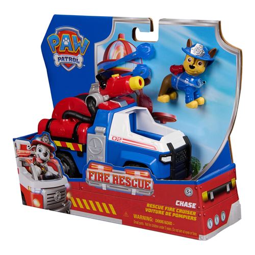 Paw Patrol Multicolore Figurine Et Véhicule Pat’patrouille Fire Rescue Chase