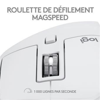 Logitech Master Series MX Master 3S for Mac - Souris - ergonomique - optique - 7 boutons - sans fil - Bluetooth, 2.4 GHz - gris pâle - pour Apple MacBook