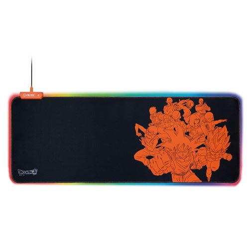 Tapis de souris XL gaming avec RGB FR-TEC Dragon Ball Super Noir et orange