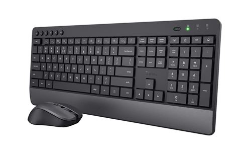 Ensemble clavier et souris sans fil Trust Trezo Confort écoresponsable Noir