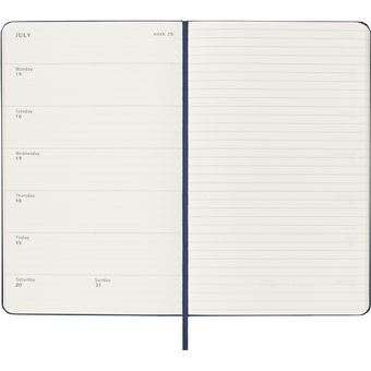 Agenda civil semainier Moleskine Grand Format Dure Bleu Saphir