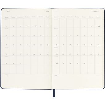 Agenda civil semainier Moleskine Grand Format Dure Bleu Saphir