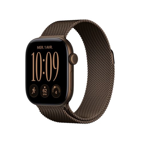 Apple Watch Series 12 GPS + Cellular 42 mm Boîtier en aluminium Bronze foncé avec Boucle milanaise Bronze foncé