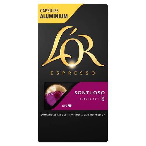 Pack van 10 koffiecapsules Maison du café L'Or Espresso Sontuoso Intensiteit