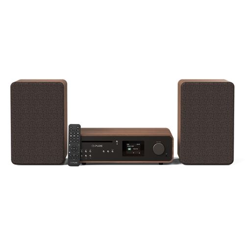 Pure Classic Stereo Hi-Fi Système Compact Avec Lecteur CD, Bluetooth Noir/Noyer - Image 5