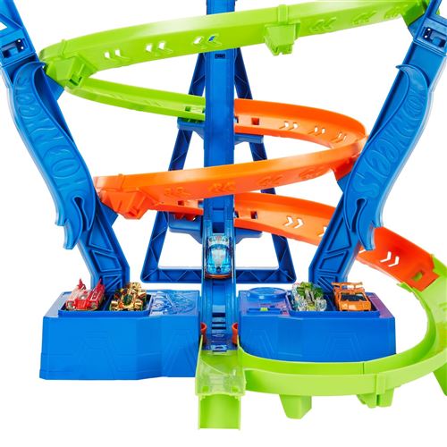 Hot Wheels Track Set with 1:64 Scale Toy Car, 4 Intersections for Crashing, Powered by a Motorized Booster, Criss-Cross Crash Track ( Exclusive) | Playset with 1 Hot Wheels Track Set with 1:64 Scale Toy Car, 4 Intersections for Crashing, Powered by a Motorized Booster, Criss-Cross Crash Track ( Exclusive) | Playset with 1