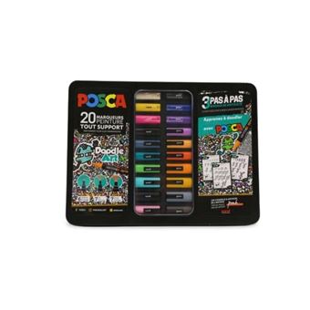 Mallette 20 marqueurs Posca Doodle