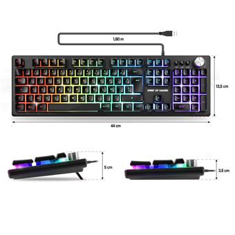 Clavier Spirit Of Gamer Pro K7 Noir