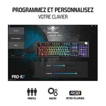 Clavier Spirit Of Gamer Pro K7 Noir