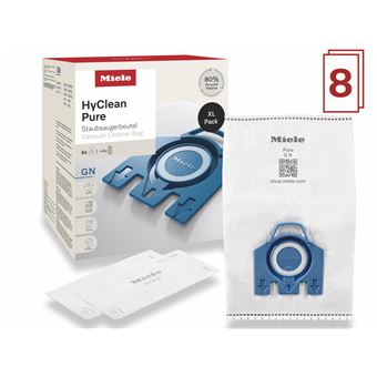 Pack de 8 sacs à poussière Miele XL Hyclean GN Pure pour aspirateurs Blanc - 1