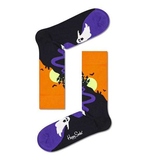 Happy Socks Halloween Ghost hoge sokken en kniekousen maat 36-40