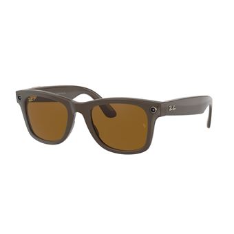 Lunettes de soleil Ray-Ban Stories Wayfarer Large Marron polarisé